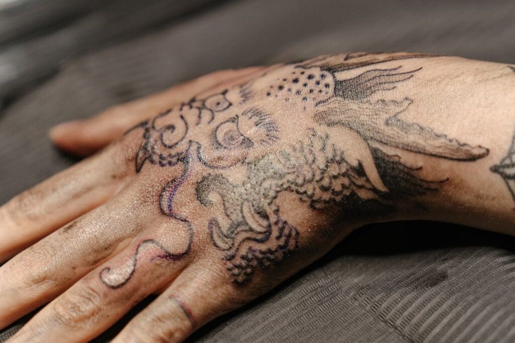 Foo Dog Tattoo on hand